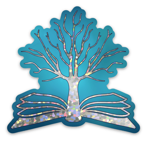 Holiday Sparkling Book Tree sticker
