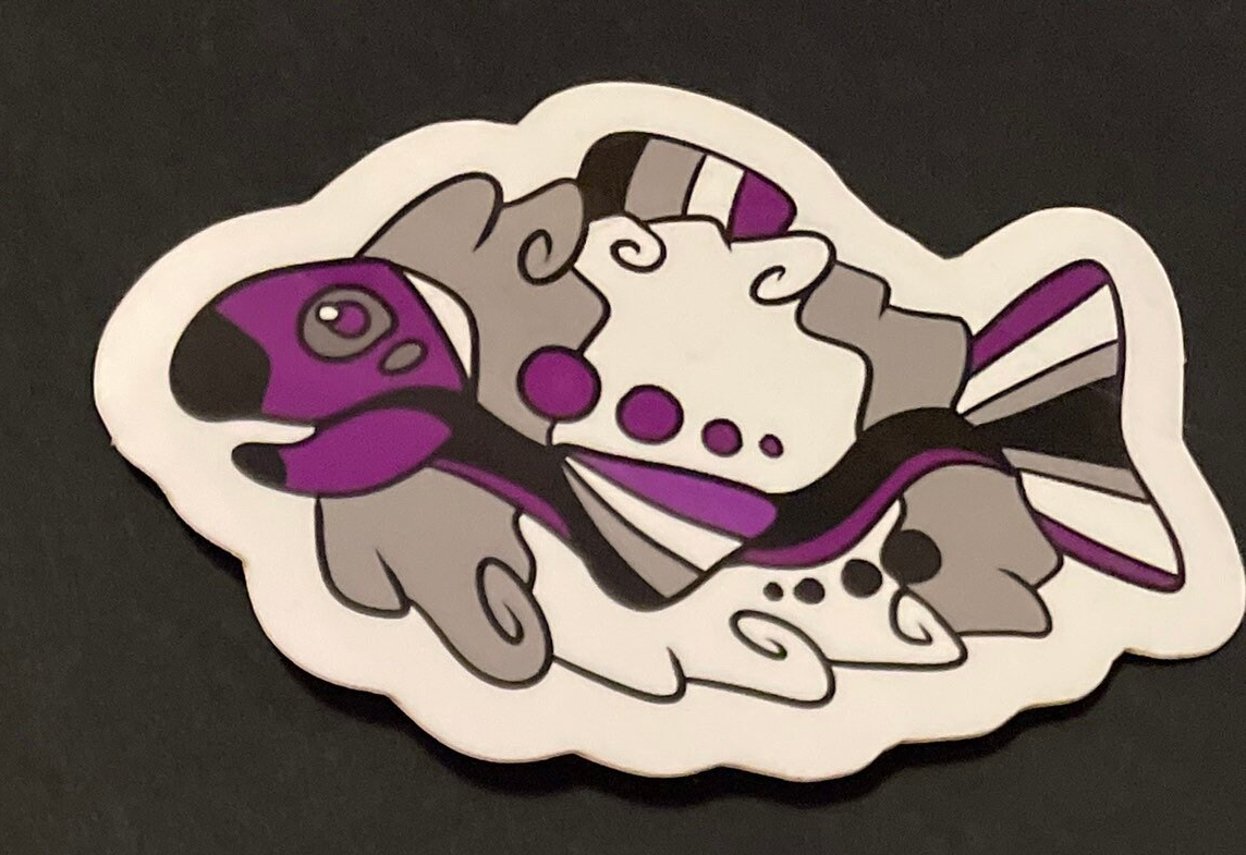 Asexual flag fur-bearing trout sticker