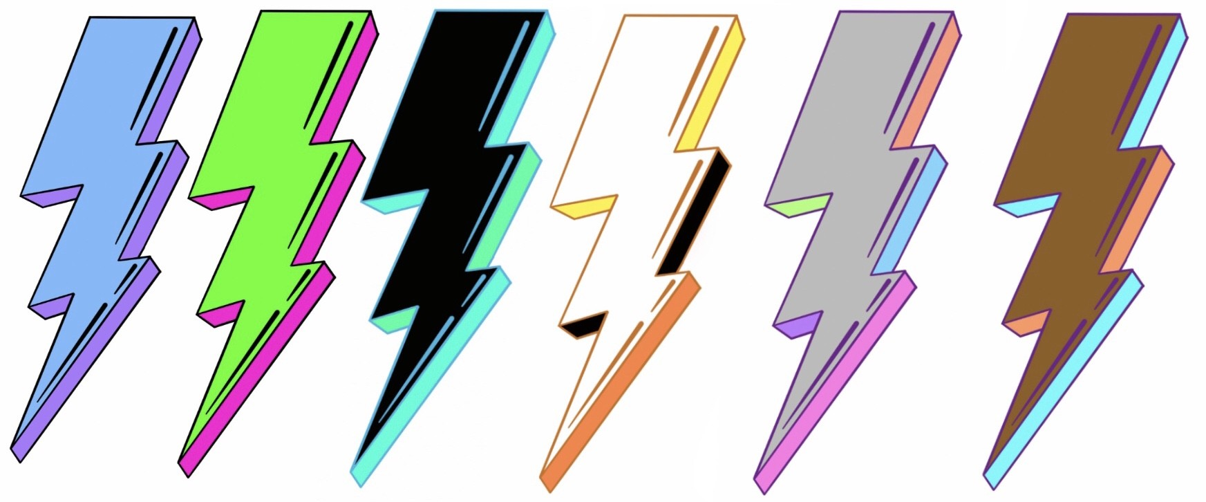 1" FREE Lightning Bolt pin with every full set purchase!