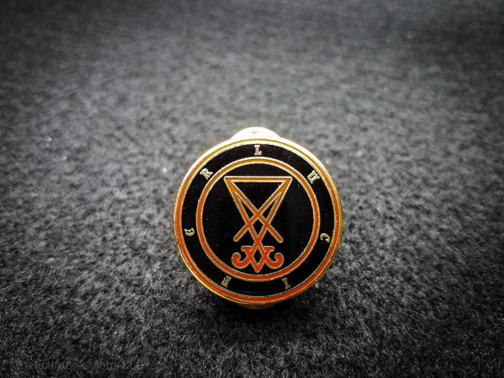 Lucifer Sigil Red Enamel Pin 