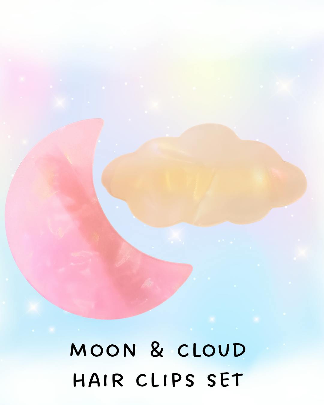 Moon & Cloud Hair Clips Set