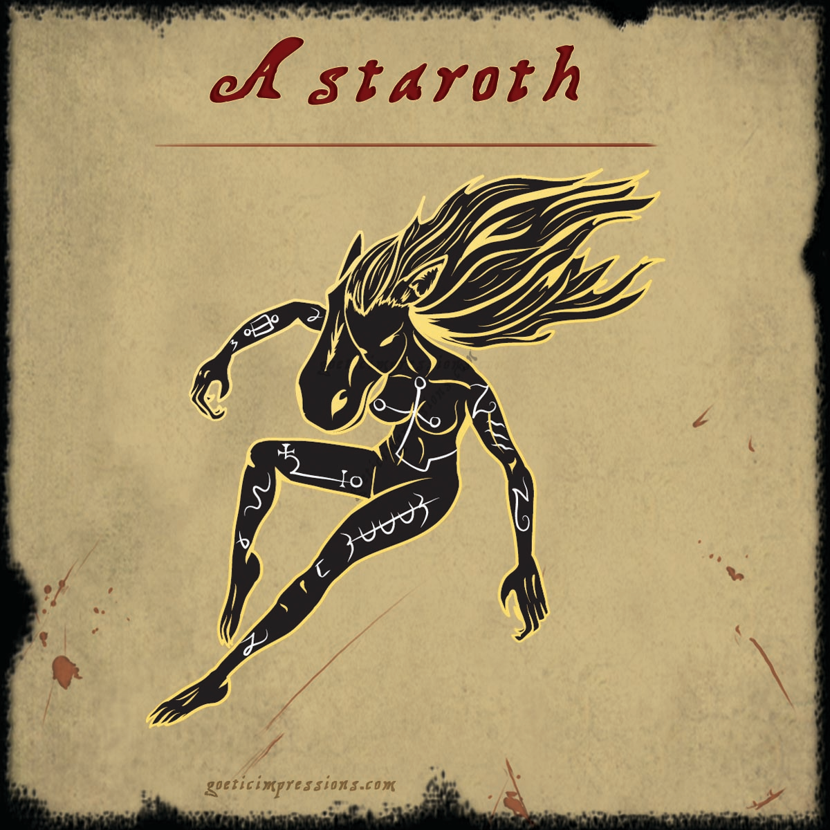Astaroth enamel pin design
