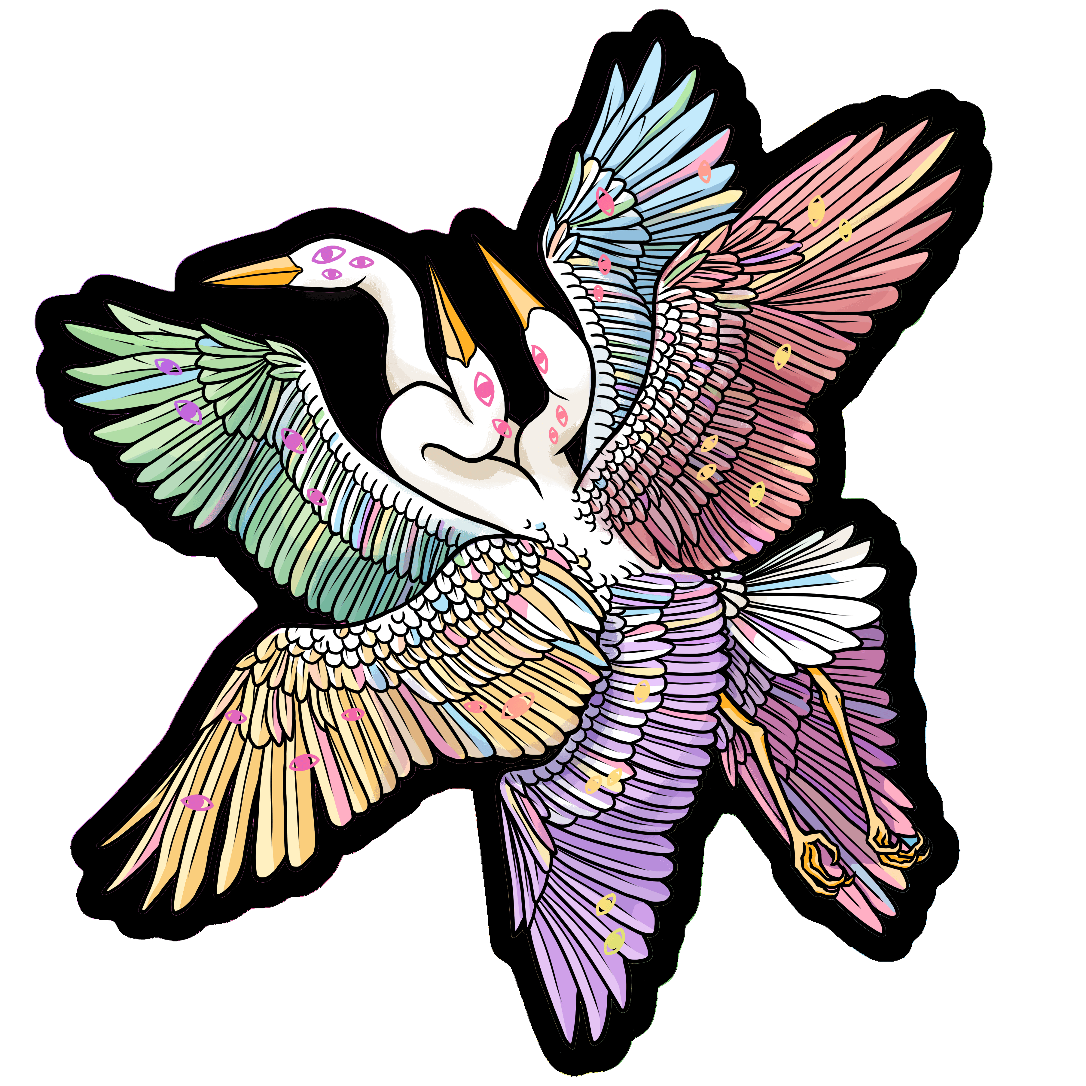 Celestial Heron Sticker