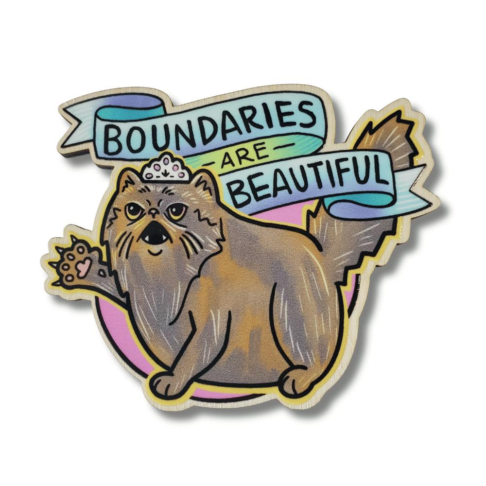 Boundaries Are Beautiful 3" Wooden Magnet