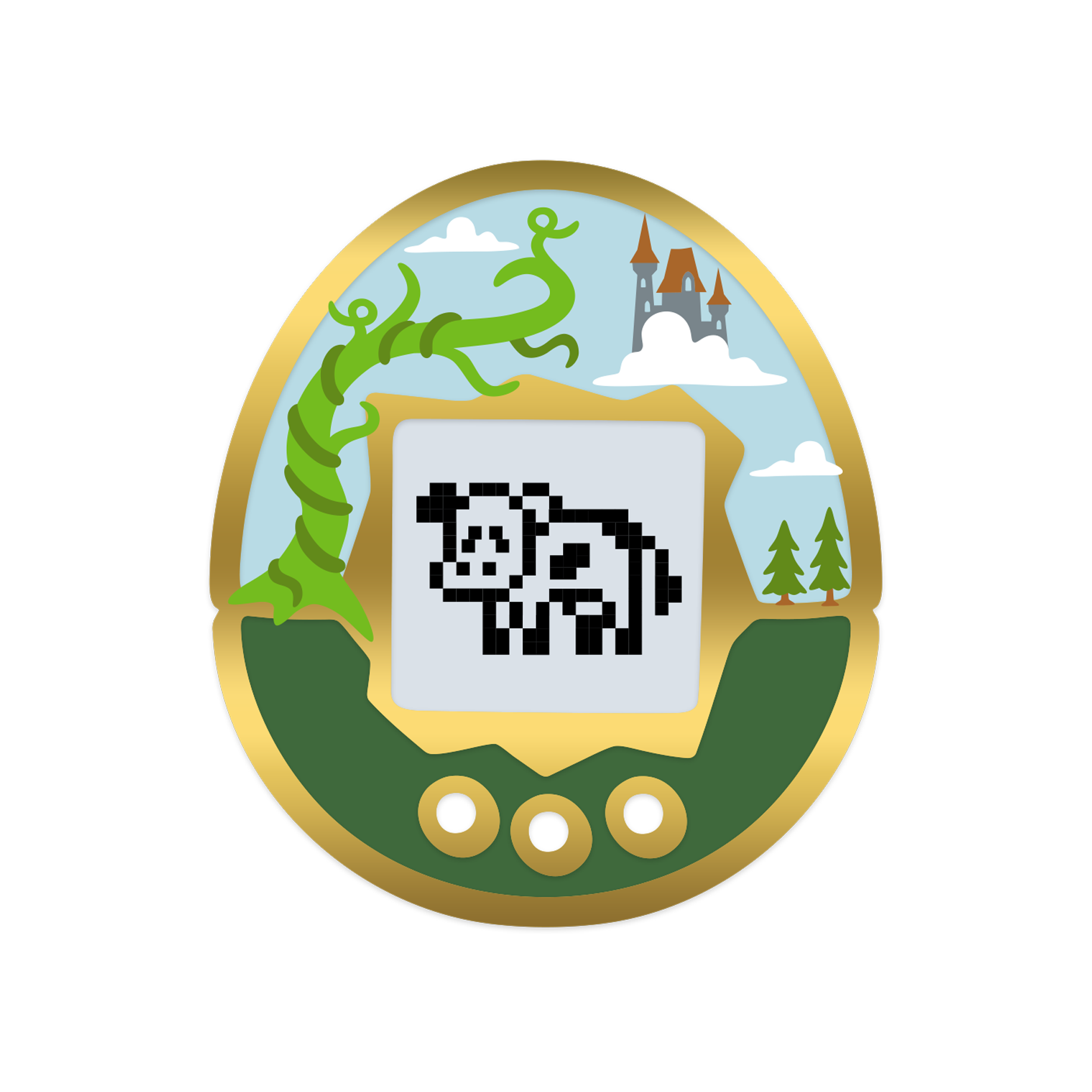 Milky White Cyber Pet Pin