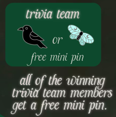 Win a free mini pin for playing trivia!
