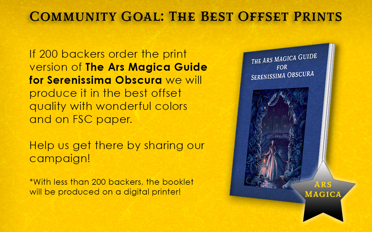 Ars Magica Guide: Reach 200 ordered copies of the print version!