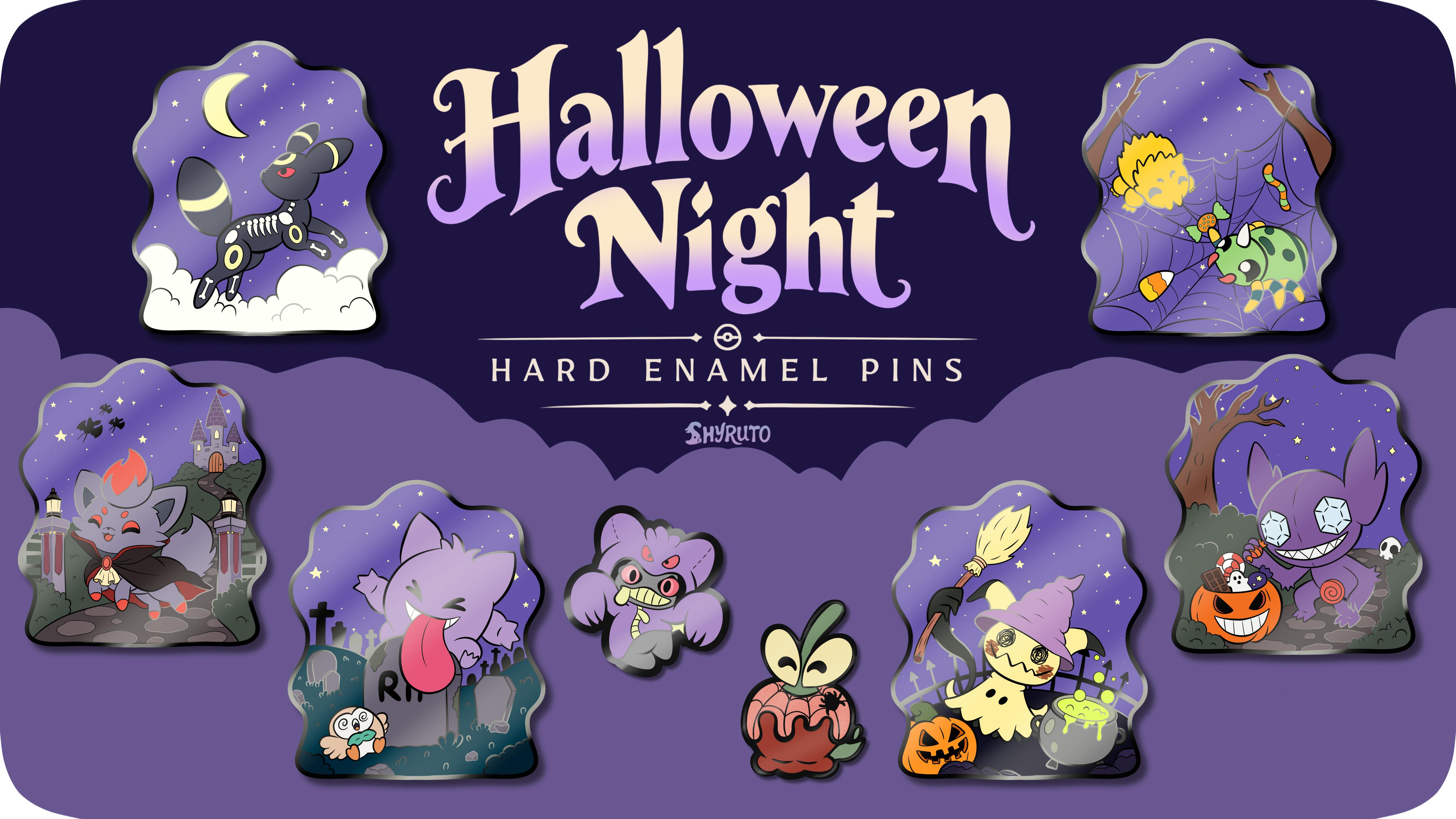 Pokemon "Halloween Night" Enamel Pins