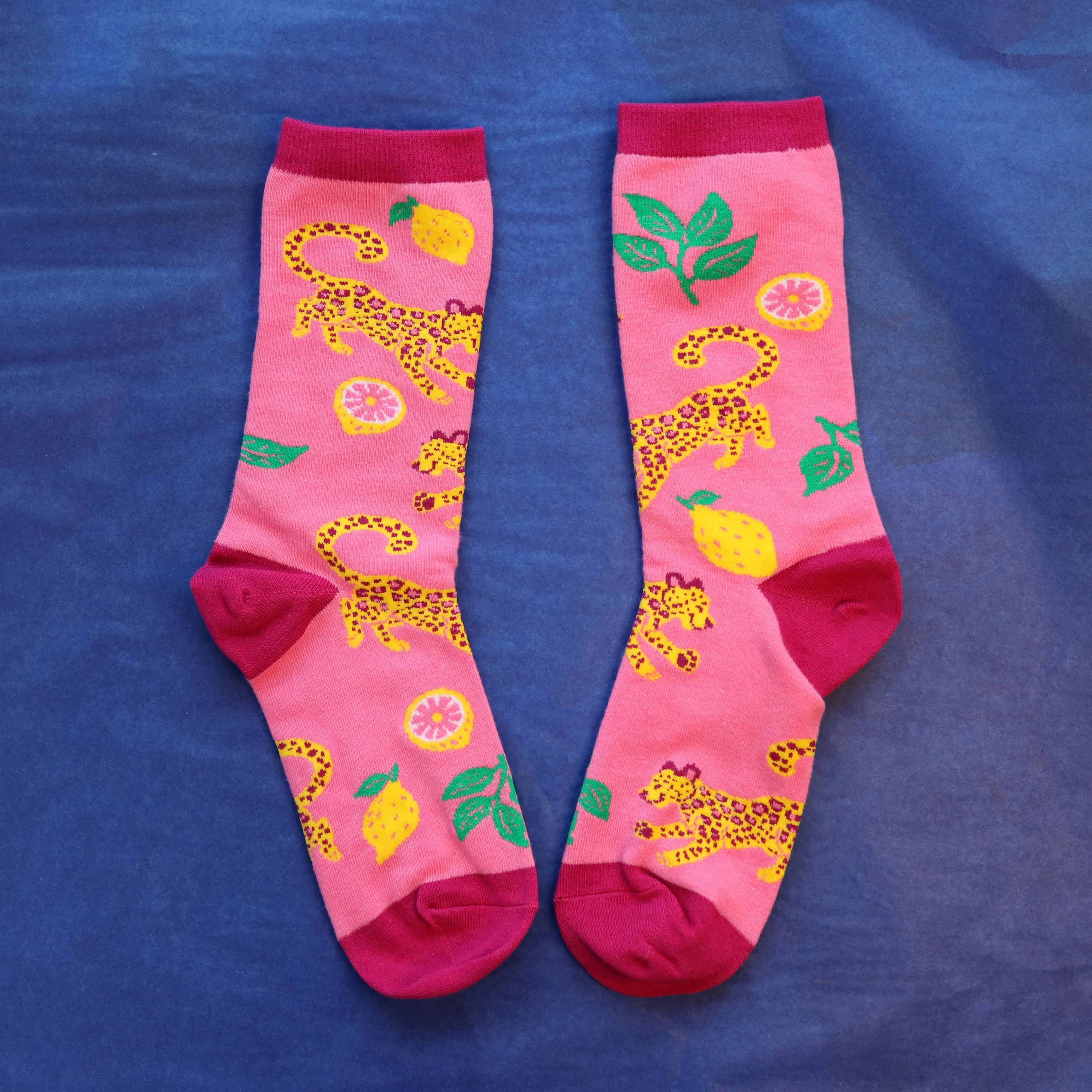 Lemon Leopards Socks