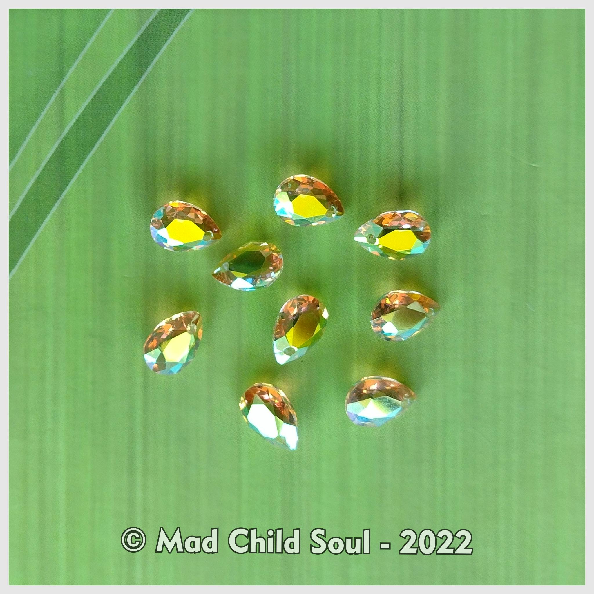  2x CHARM : Glass drop - Yellow