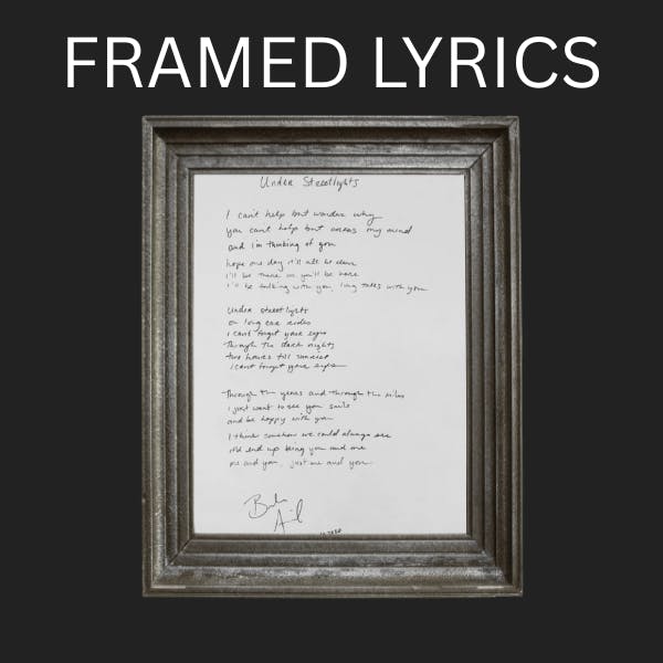 FRAMED HANDWRITTEN LYRICS