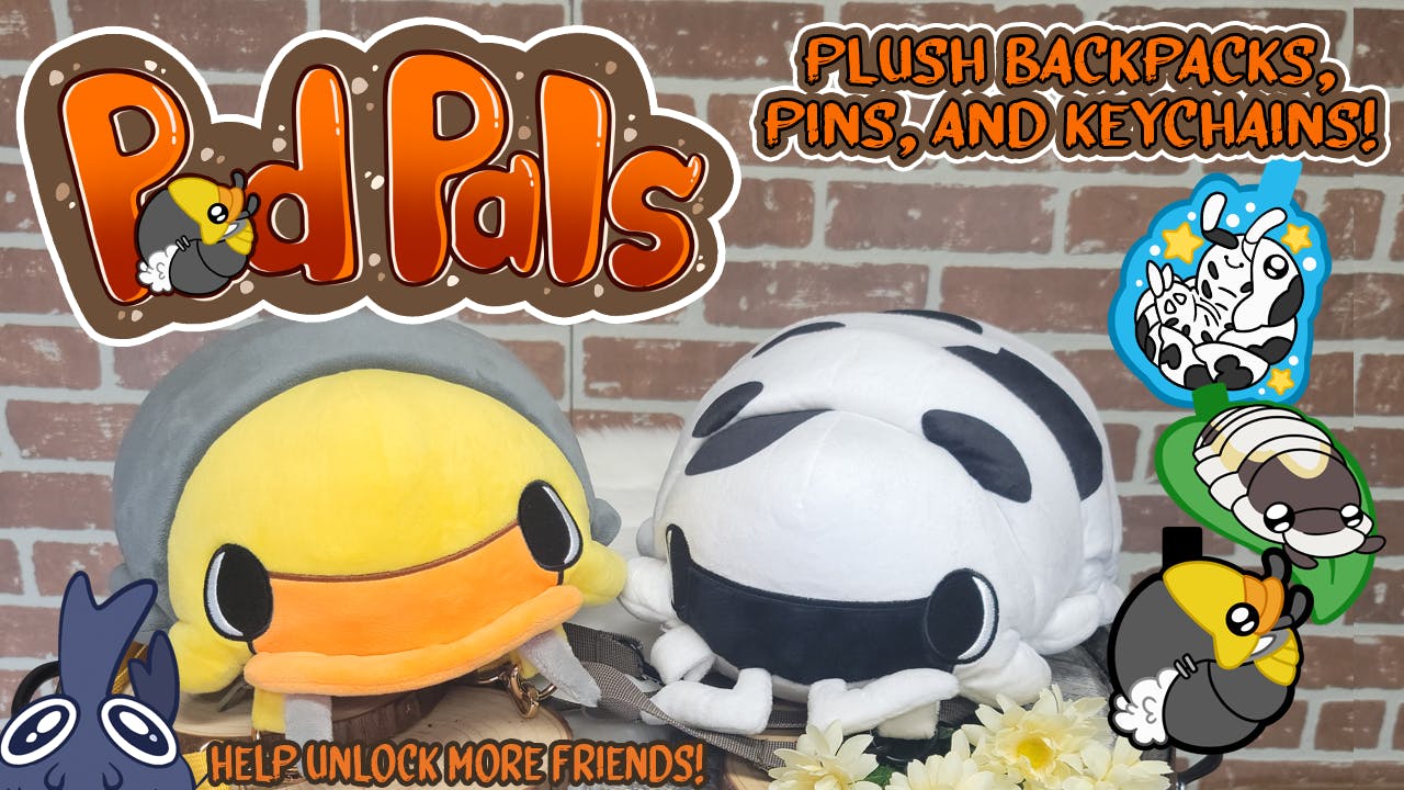 Pod Pals, plush isopod bags and accessories.