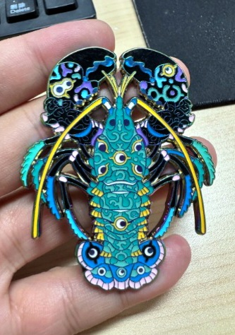 Lobster pin - rainbow