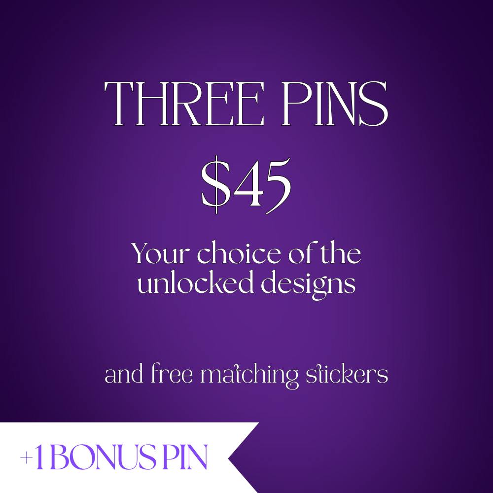 Three Pins + Matching Stickers