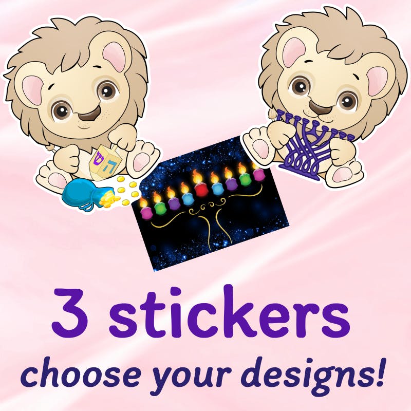 3 Hanukkah stickers