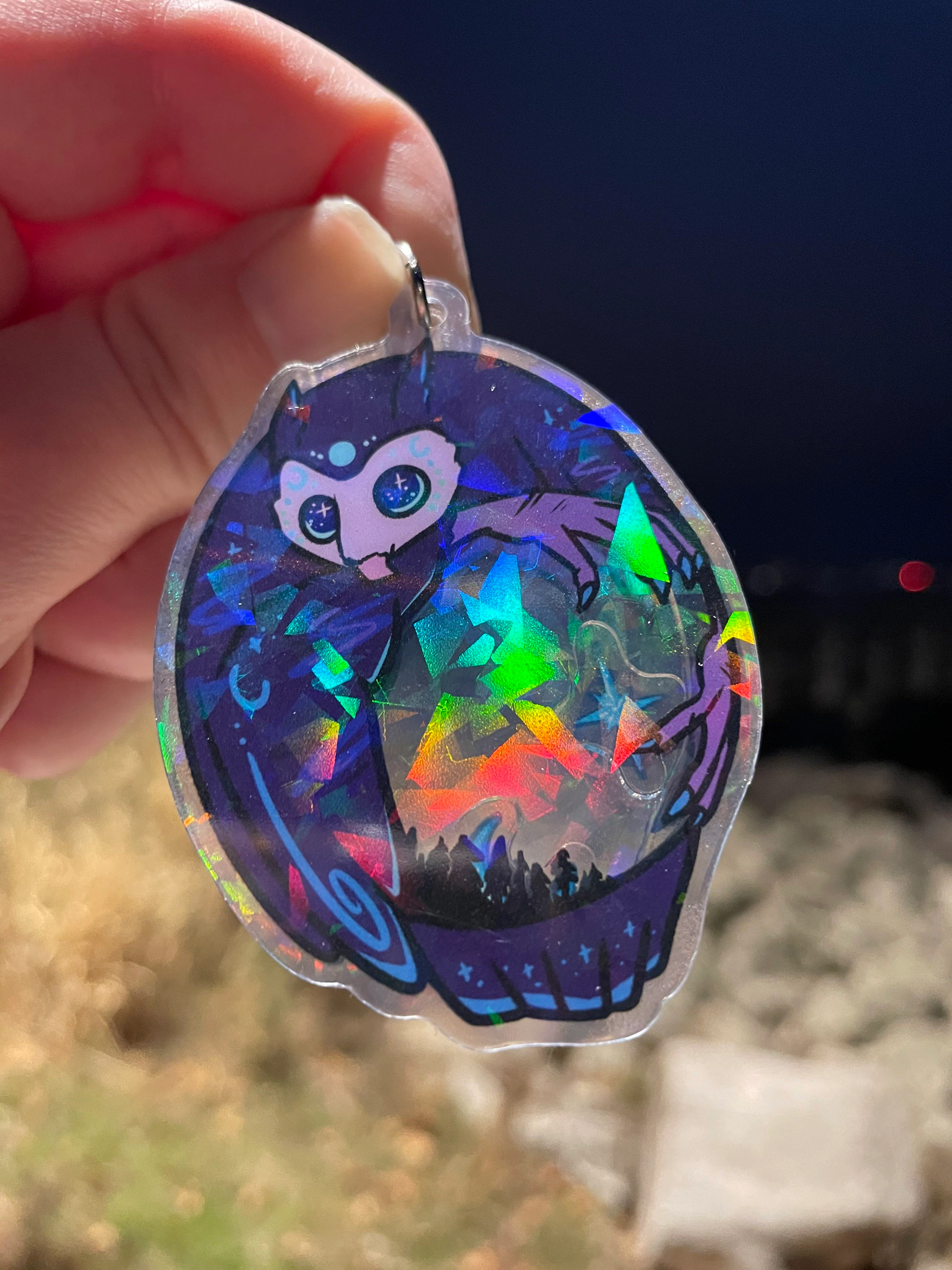 Owl spirit shaker charm keychain