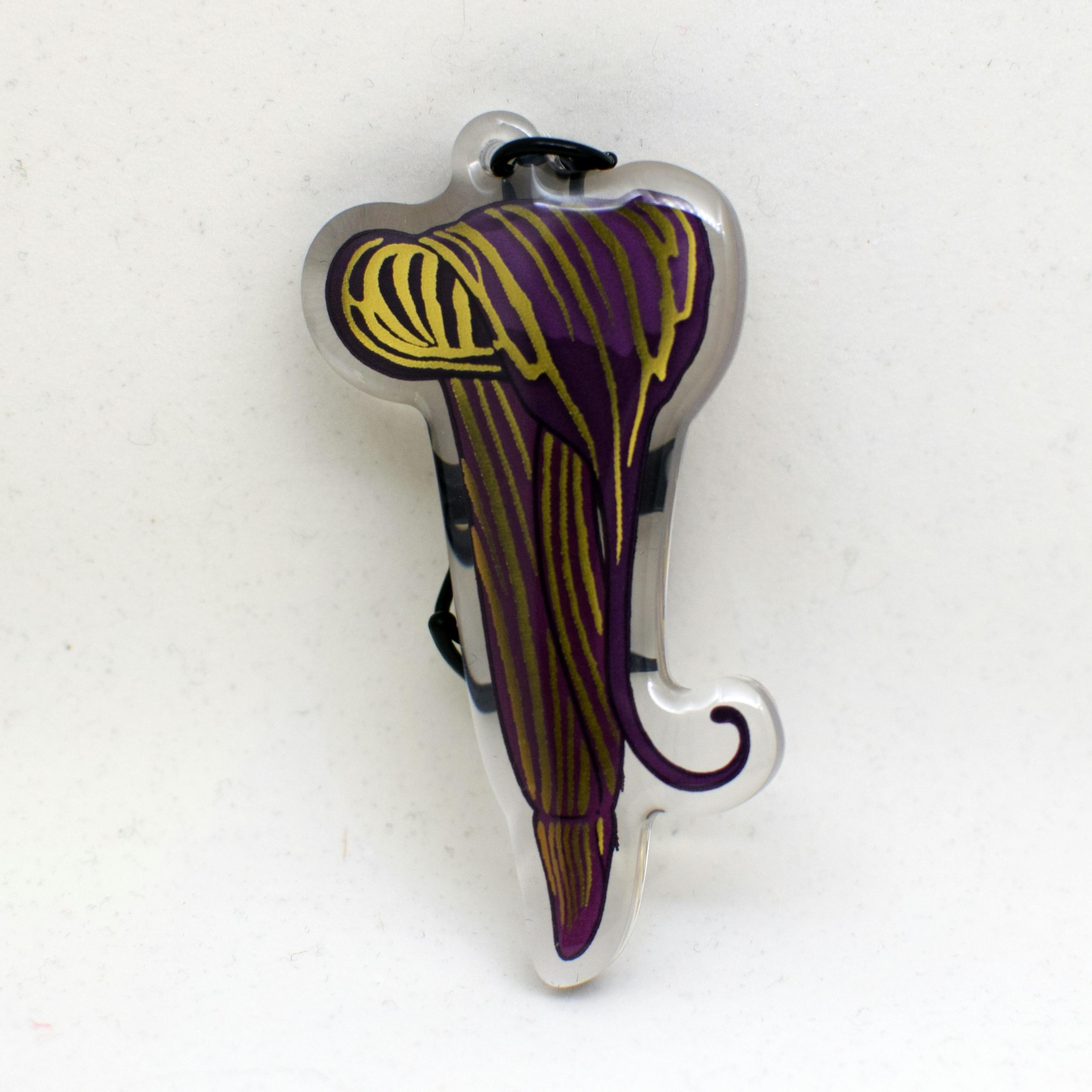Hot Stamped Gold Cobra Lily Keychain