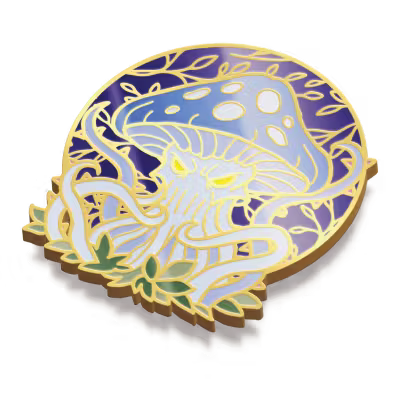 Glow in the Dark Mushroom - Premium Enamel Pin