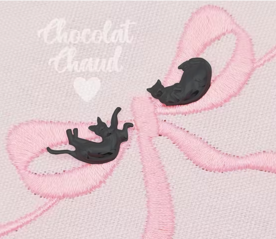 Black colorway Cat Earrings