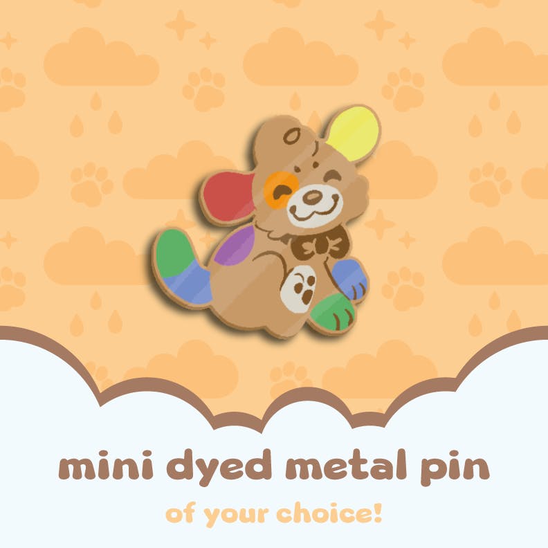 mini dyed metal pin
