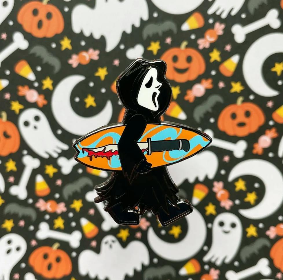 Surfing Scream Pin