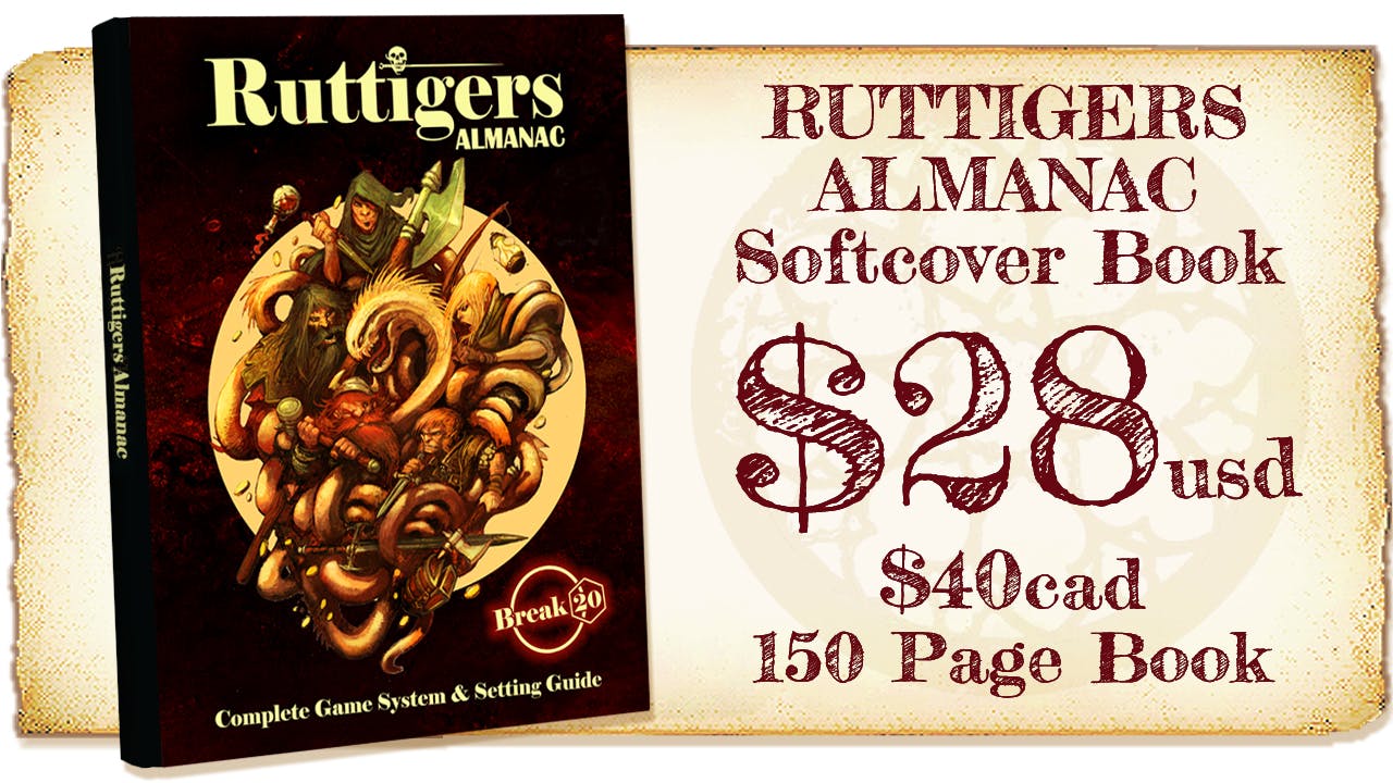 Softcover version of the 150-page Ruttigers RPG