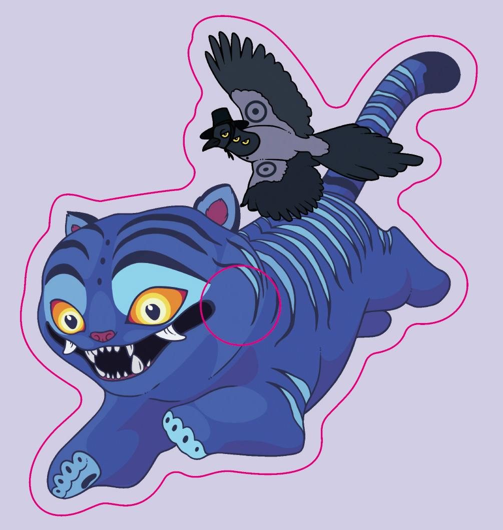 Clear Acrylic Magnet Clumsy Tiger