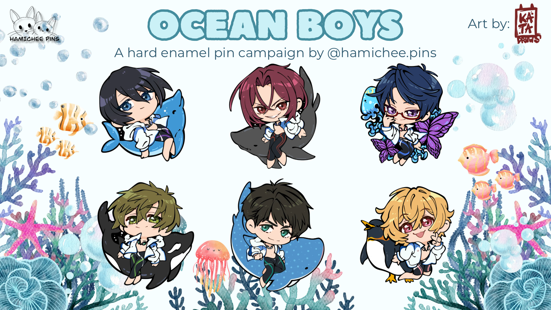 Ocean Boys Hard Enamel Pins