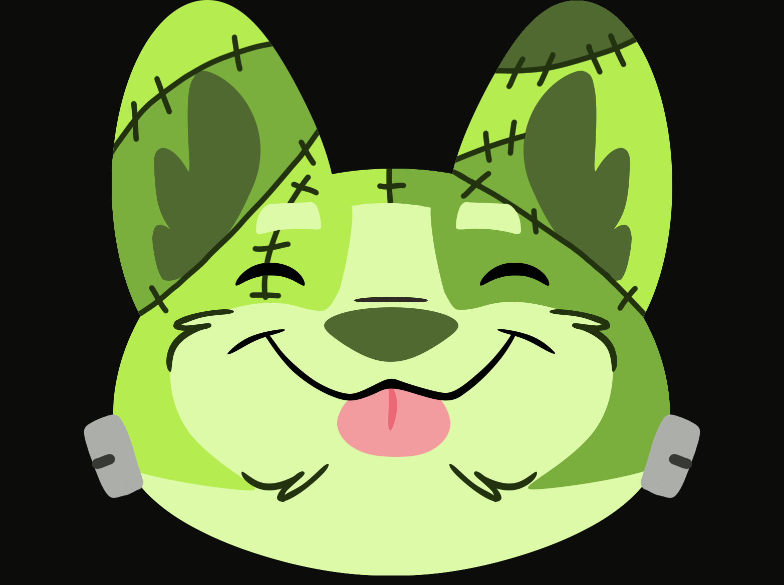Frankencorgi Hair Claw (Bright Colors)