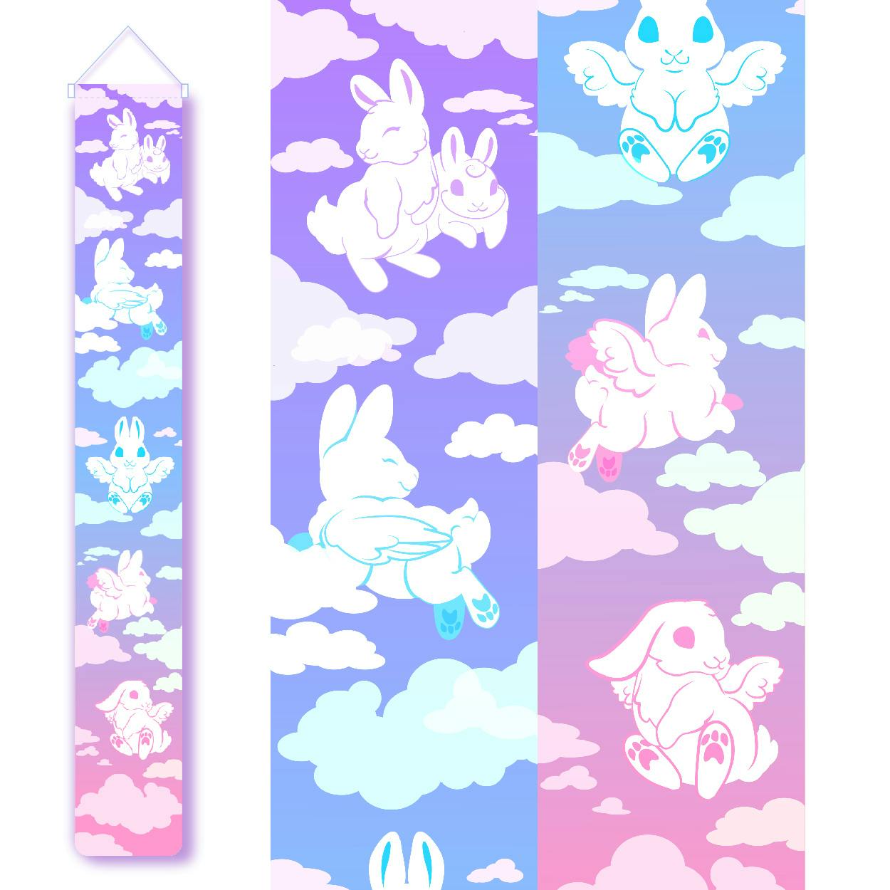 Winged Wabbit Pin Banner Purple Sky