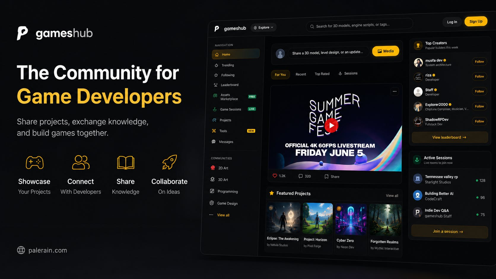 gamesHub - Community for Game Developers