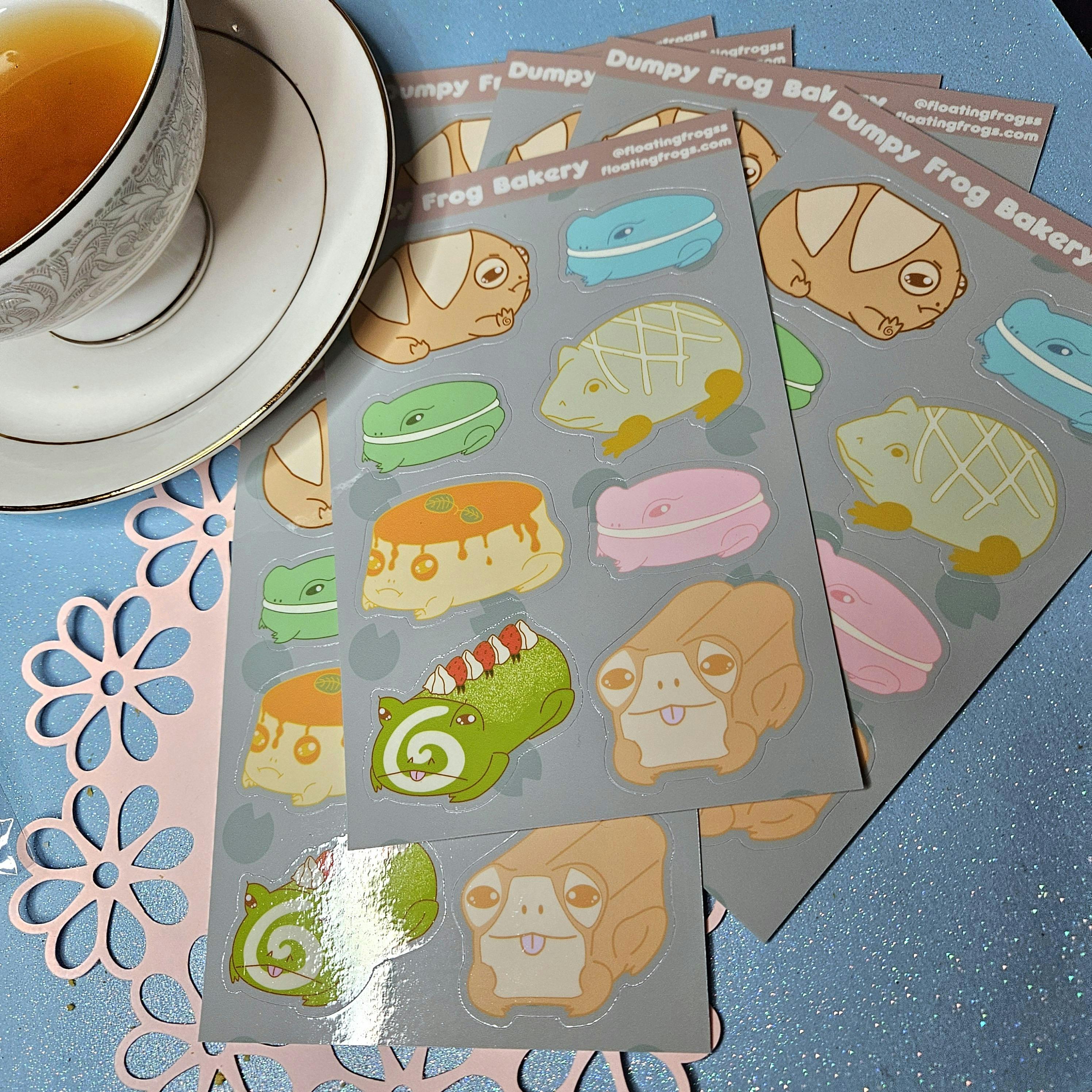 Dumpy Frog Bakery Vinyl Sticker Sheet