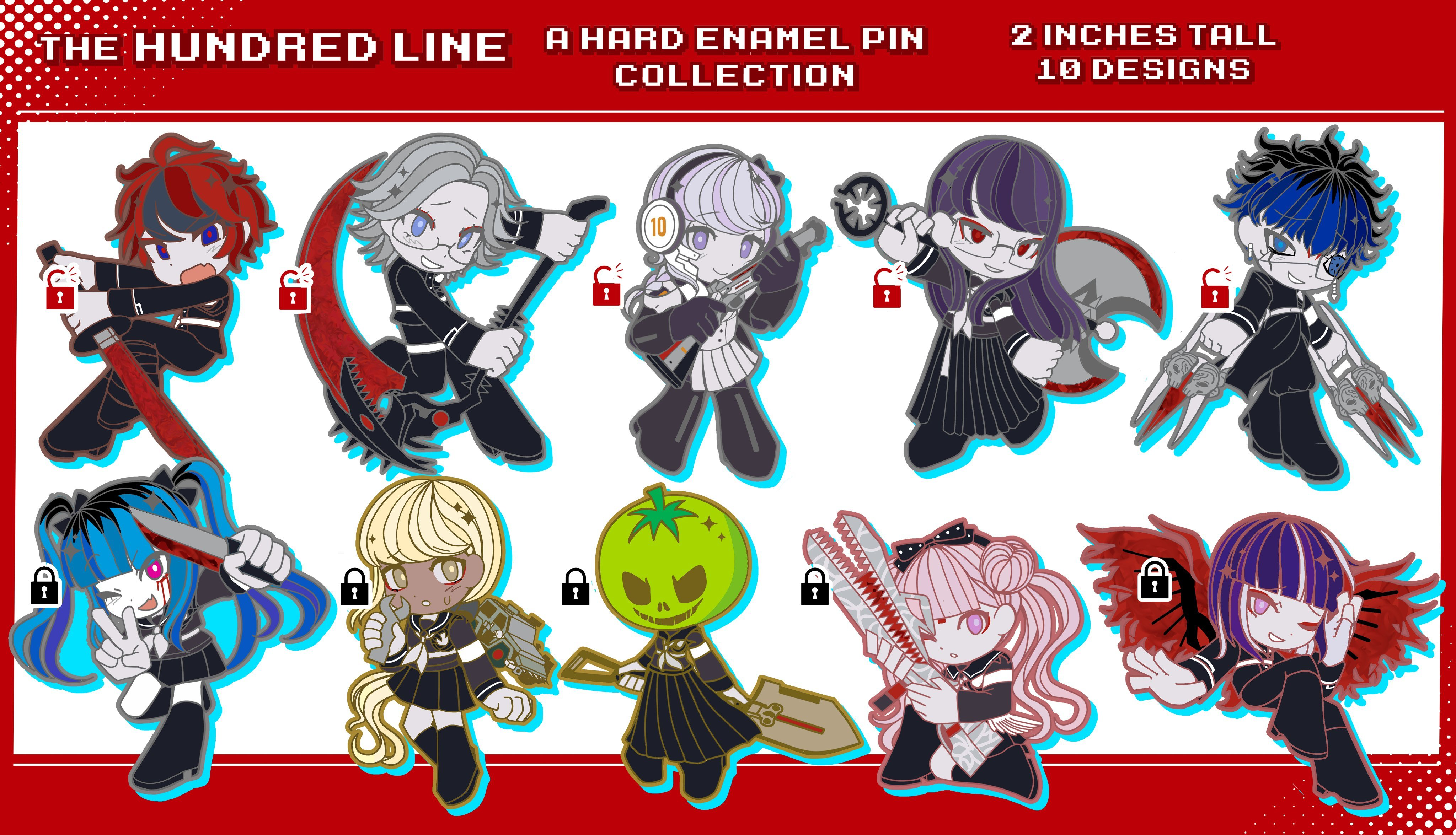 The Hundred Line - Hard Enamel Pin collection