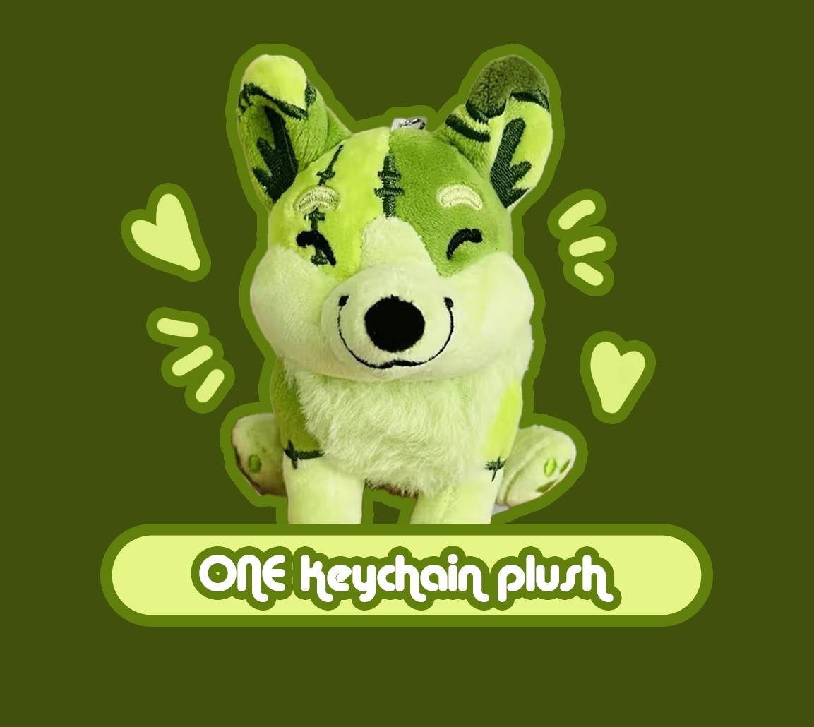 One (1) Buster Frankencorgi Keychain Plush
