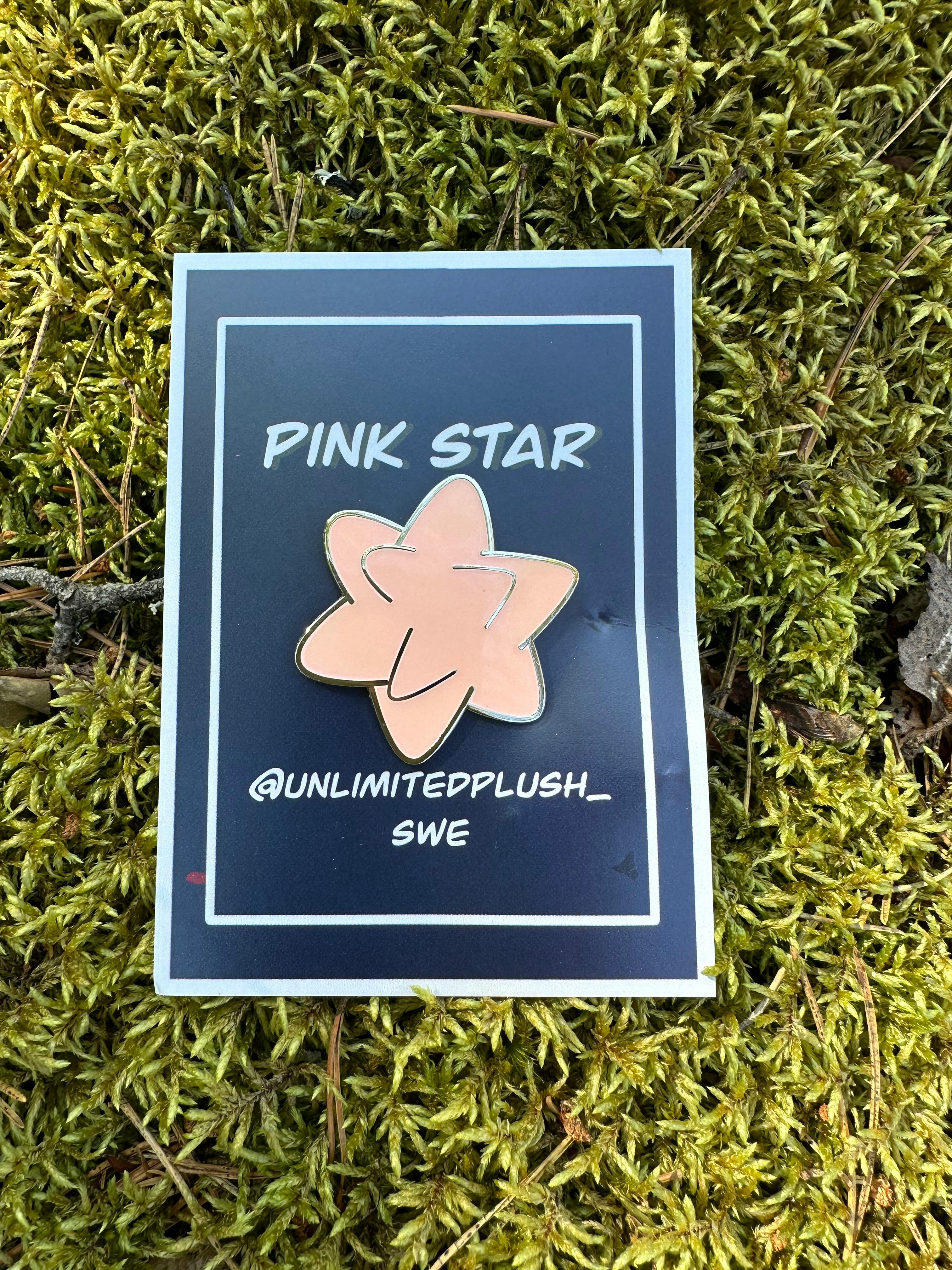 1pcs Pink star glow enamel pin