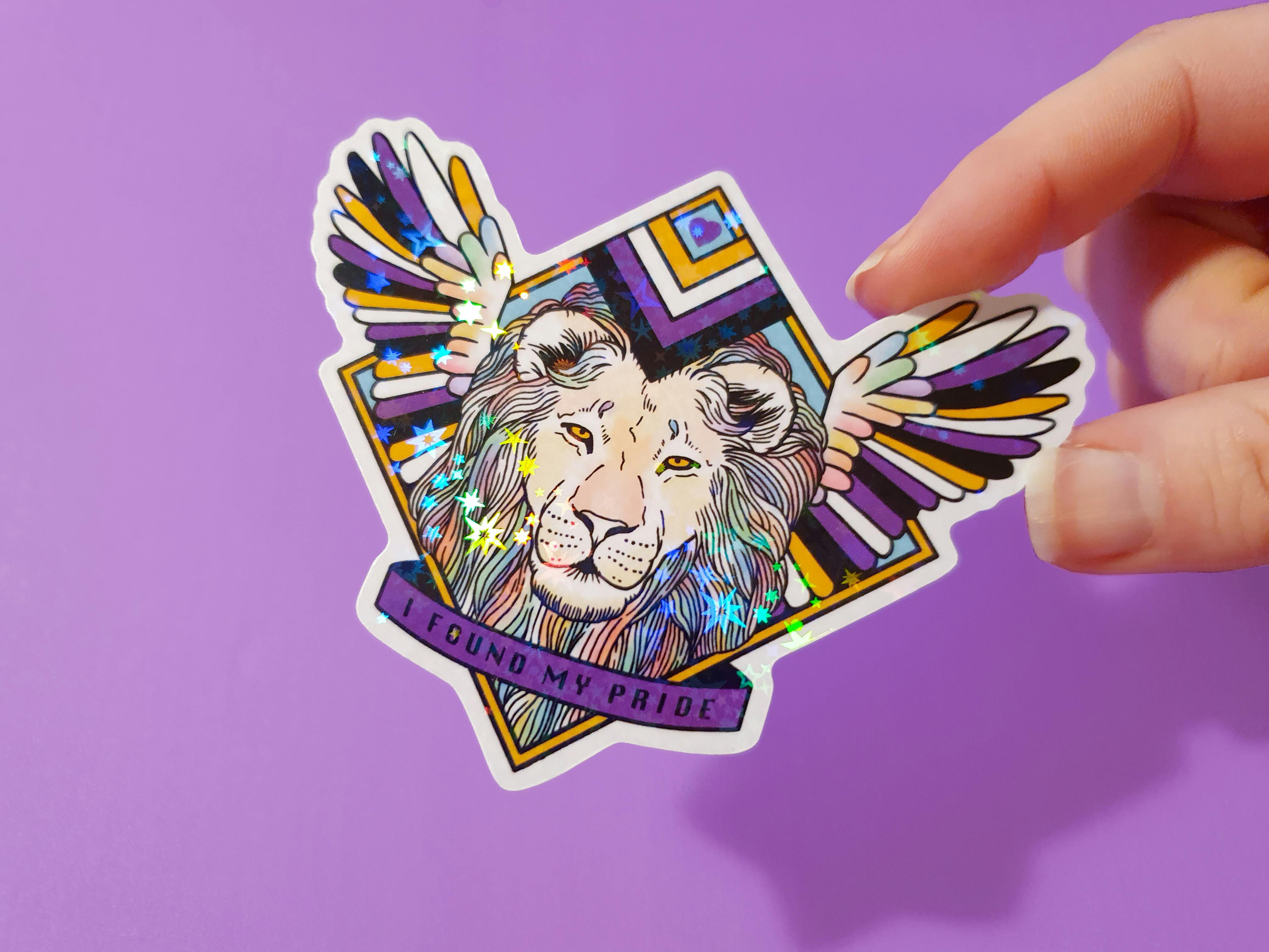 Nonbinary Pride Lion Sticker