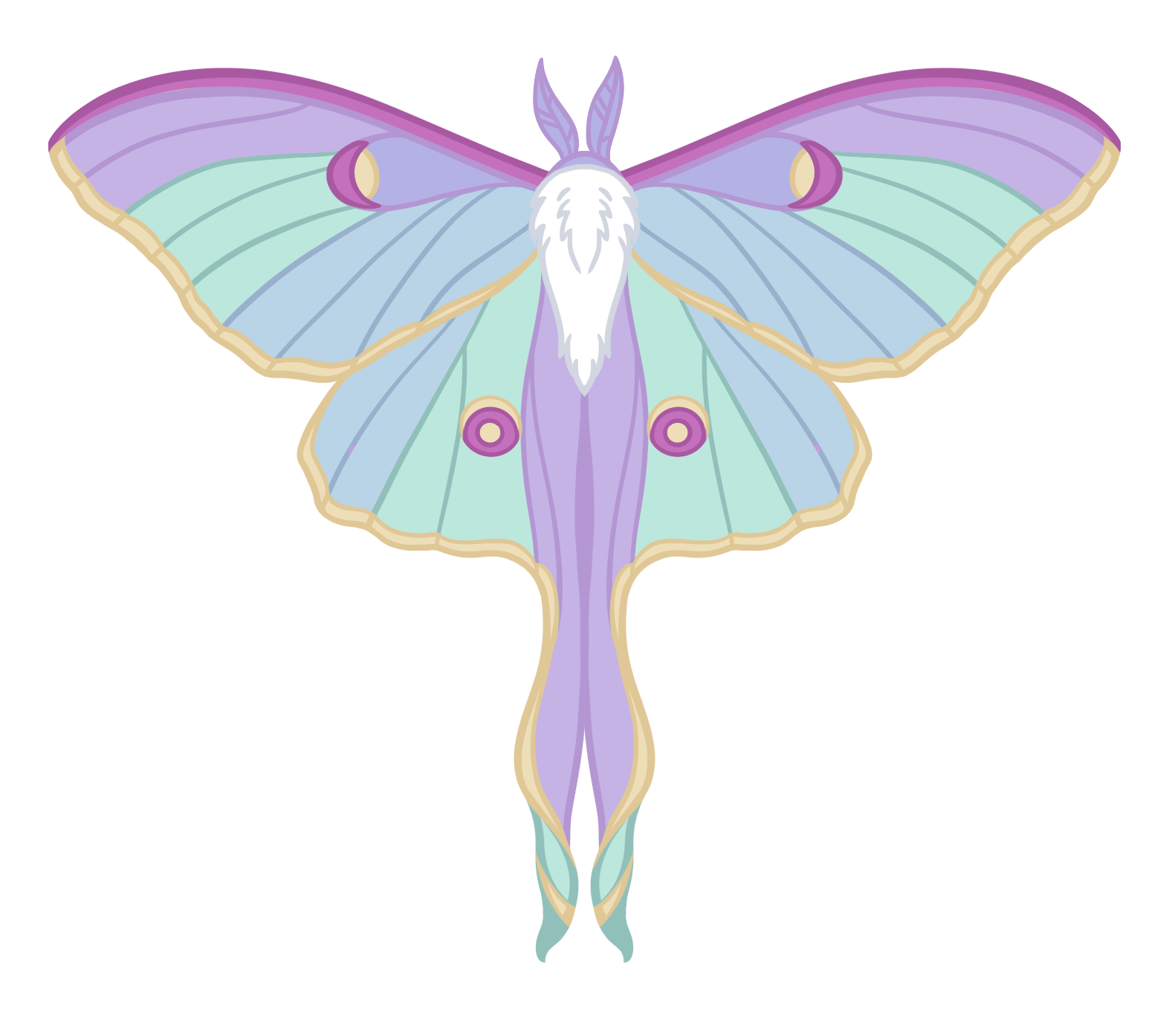 Pastel Luna Moth Alt Pin	
