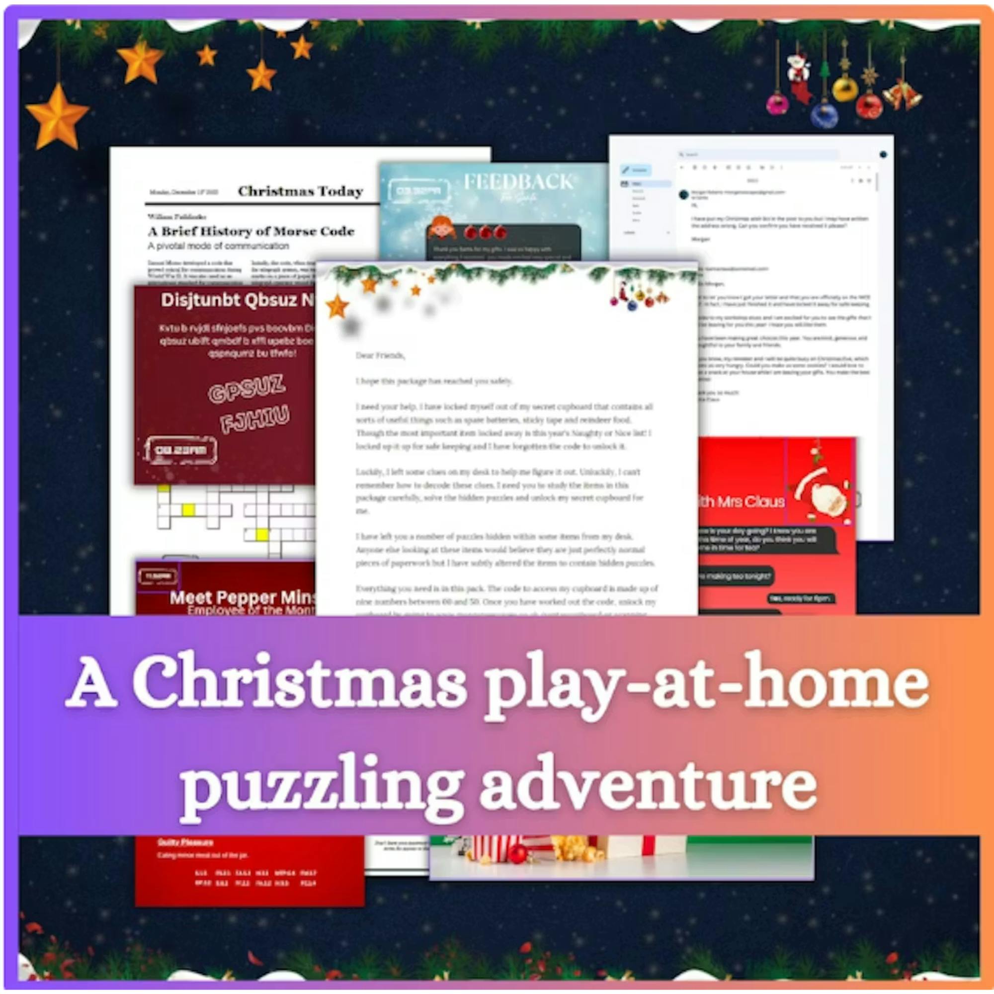 Christmas Escape Room Game - Play-at-home puzzling mystery!