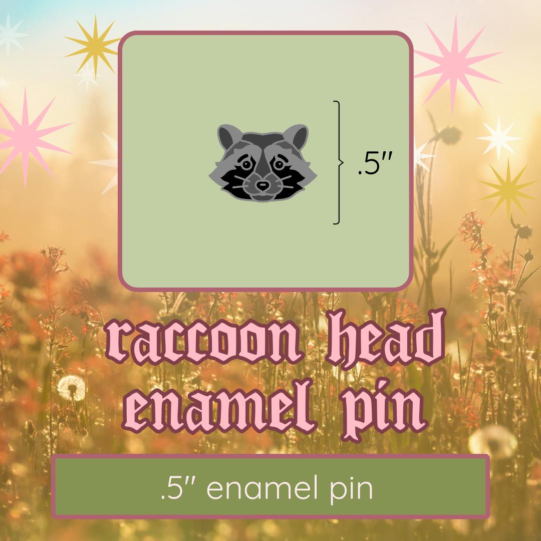PIN- mini Raccoon Head pin 