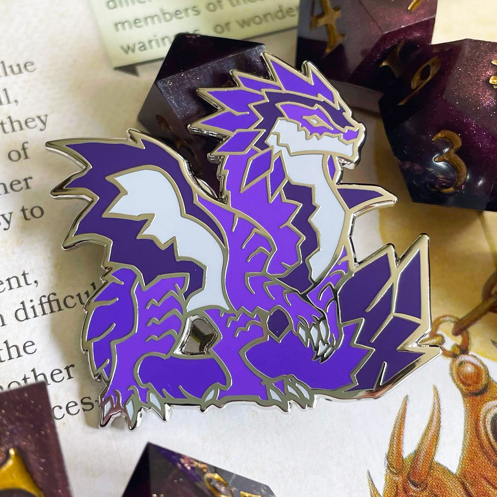 Amethyst Dragon Enamel Pin