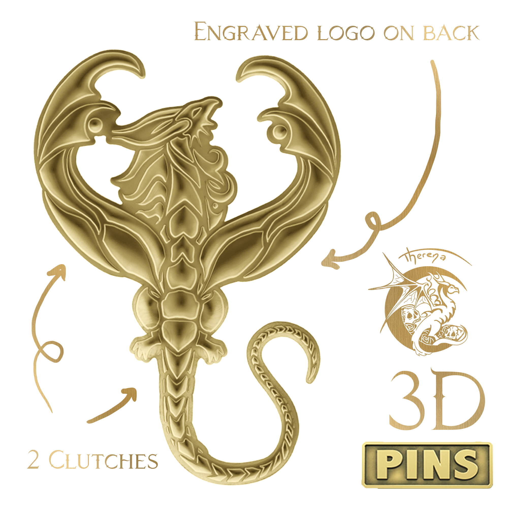 3D Scorpio Dragon pin (ltd ed)