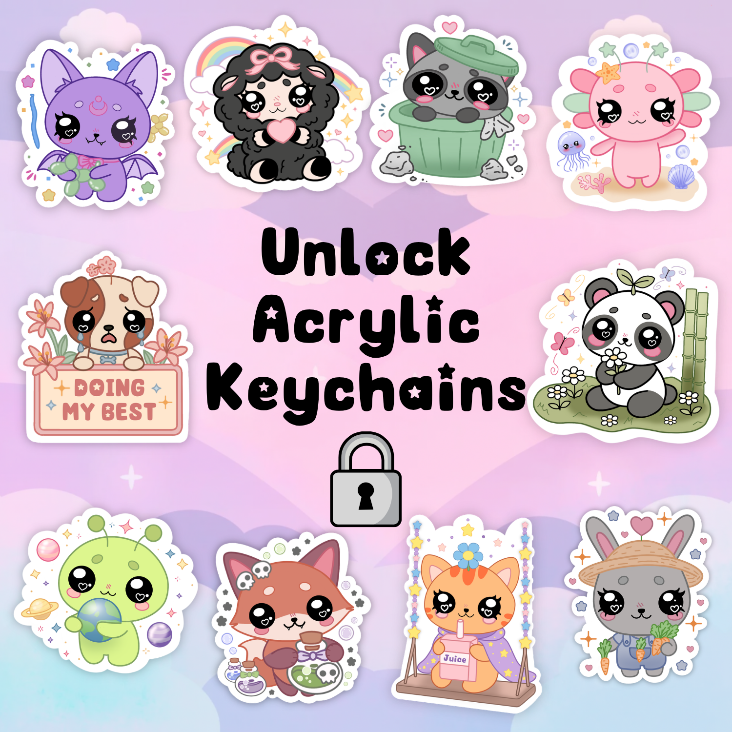 Unlock Acrylic Keychains