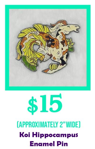Koi Hippocampus Enamel Pin