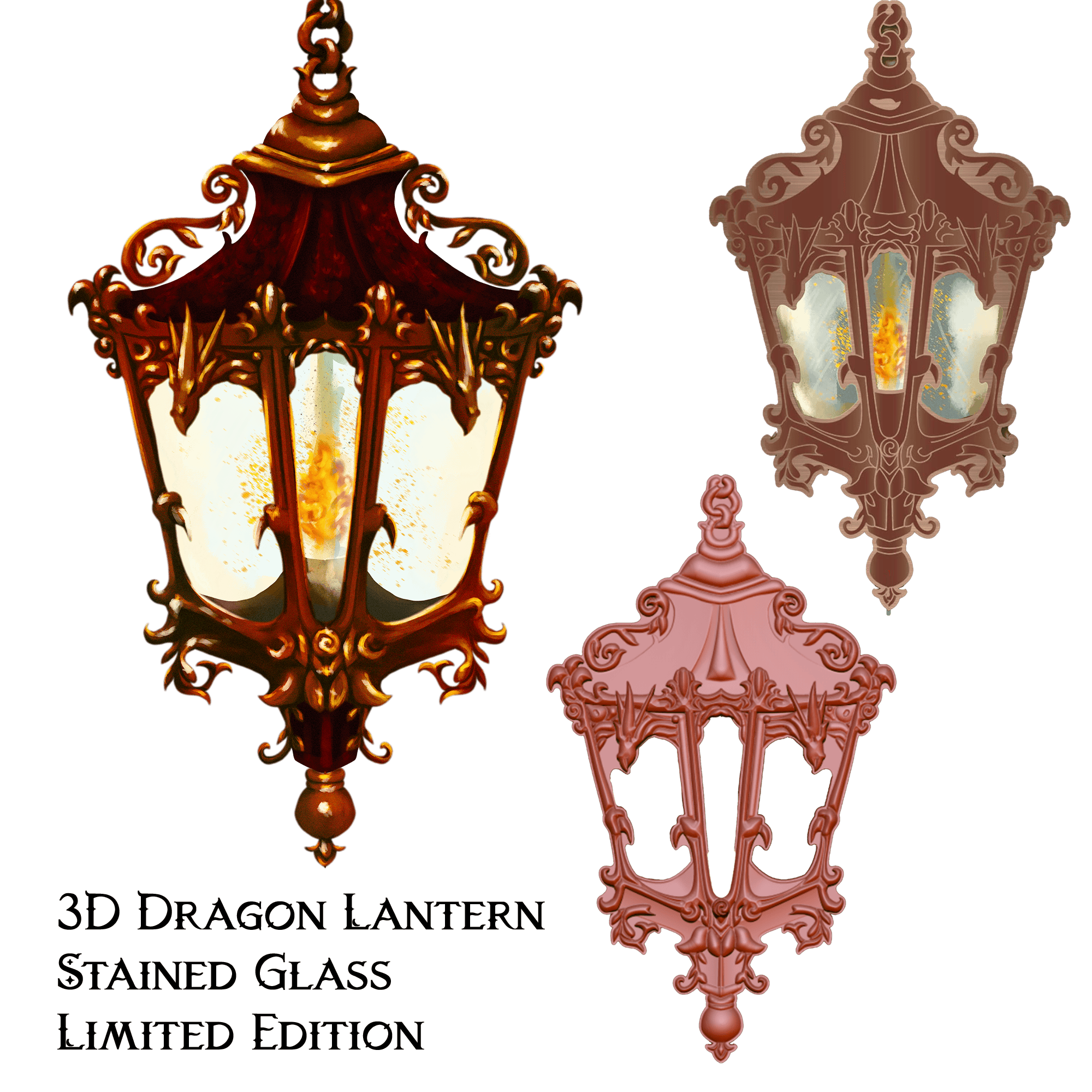 3D Dragon lantern pin (ltd ed.)