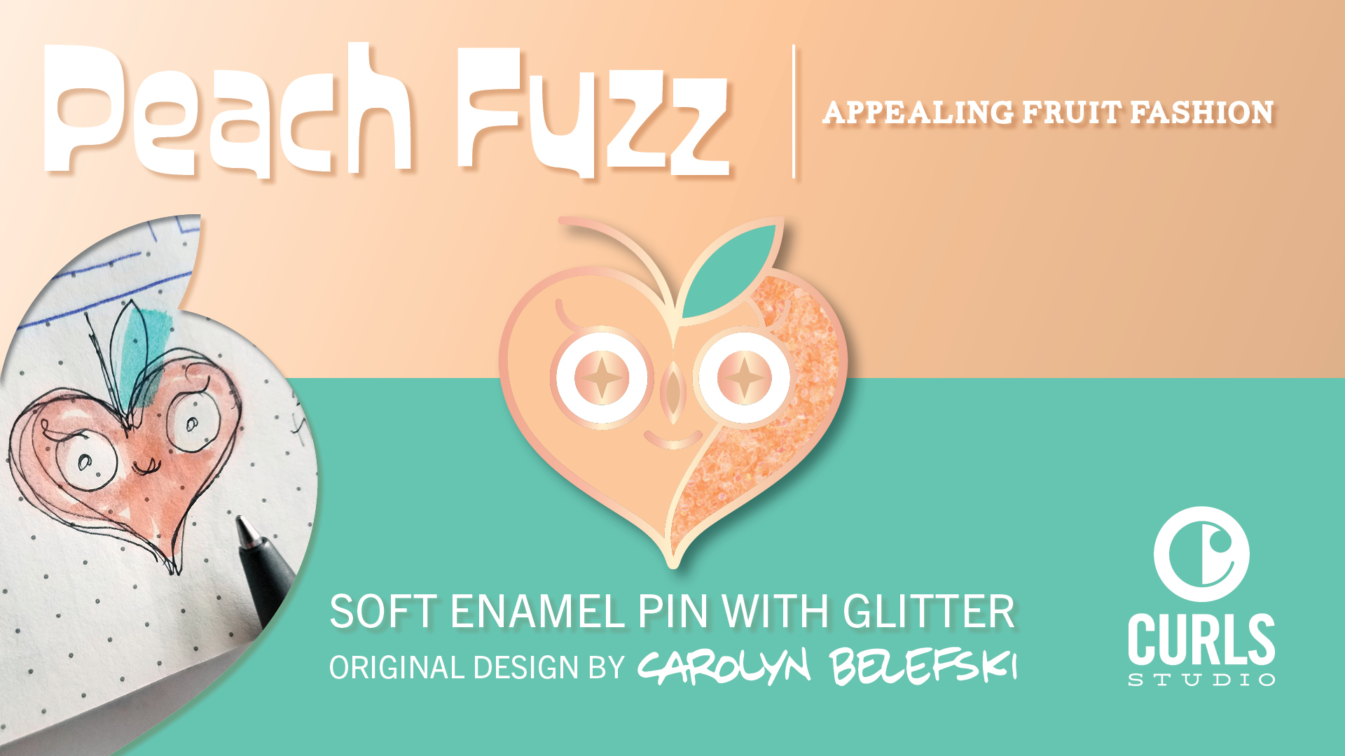 Get Ready for Peach Fuzz Enamel Pin