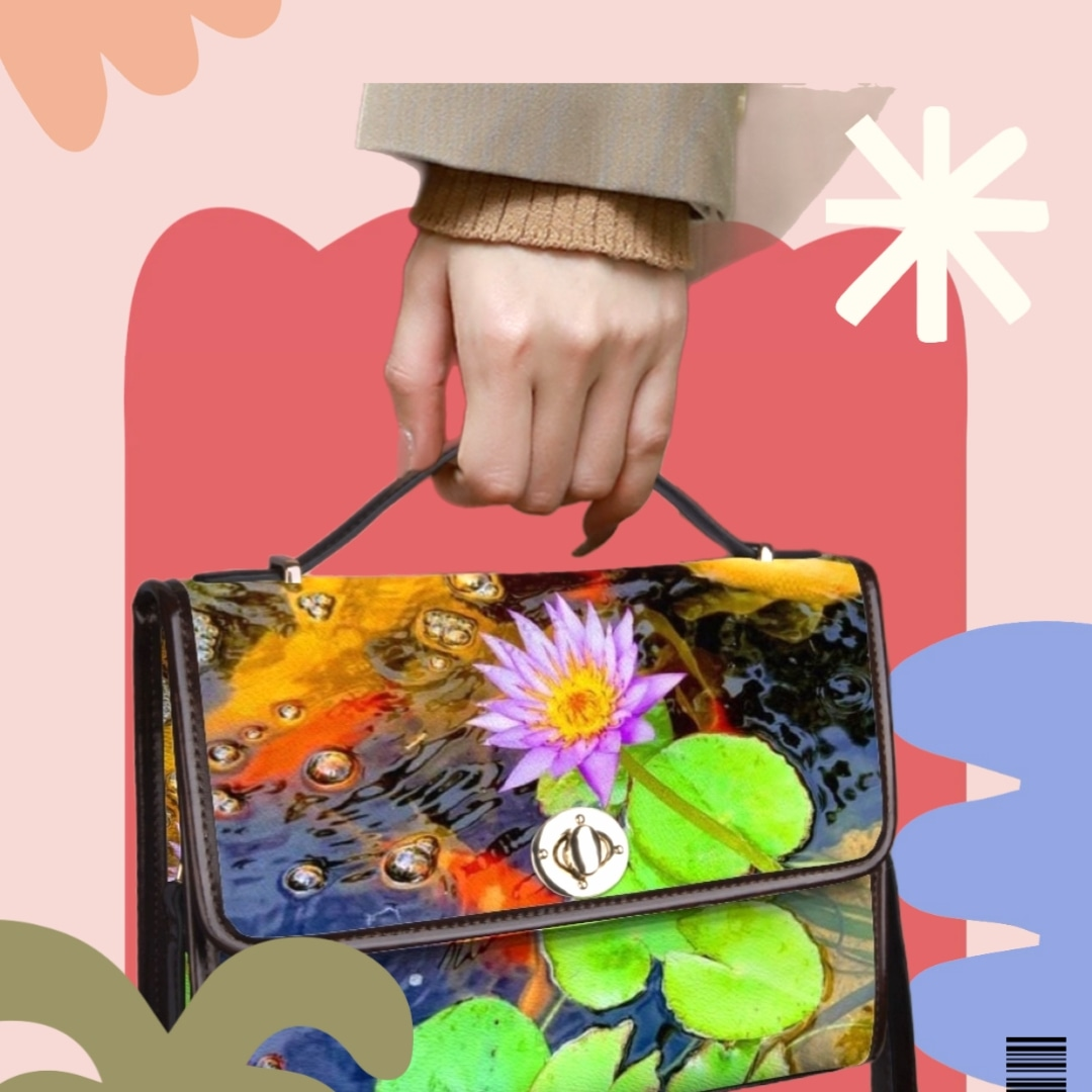 Get Ready for Leather Purse Coy Fish Pond Design Leather