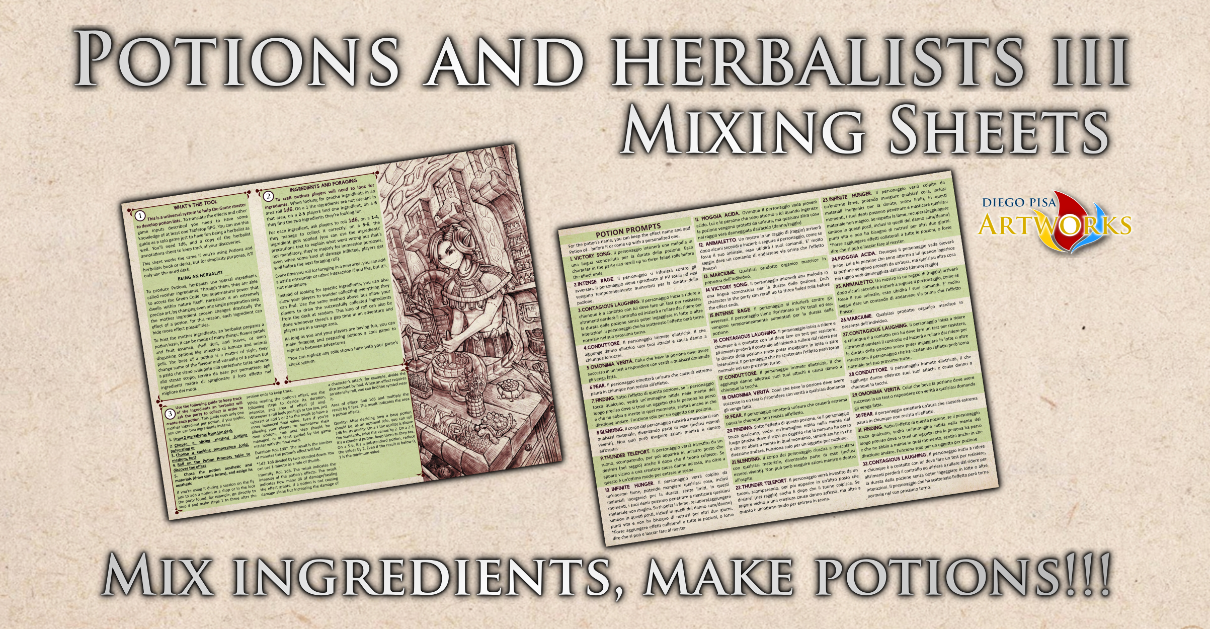 Get Ready for Potions and Herbalists Mixing Sheets