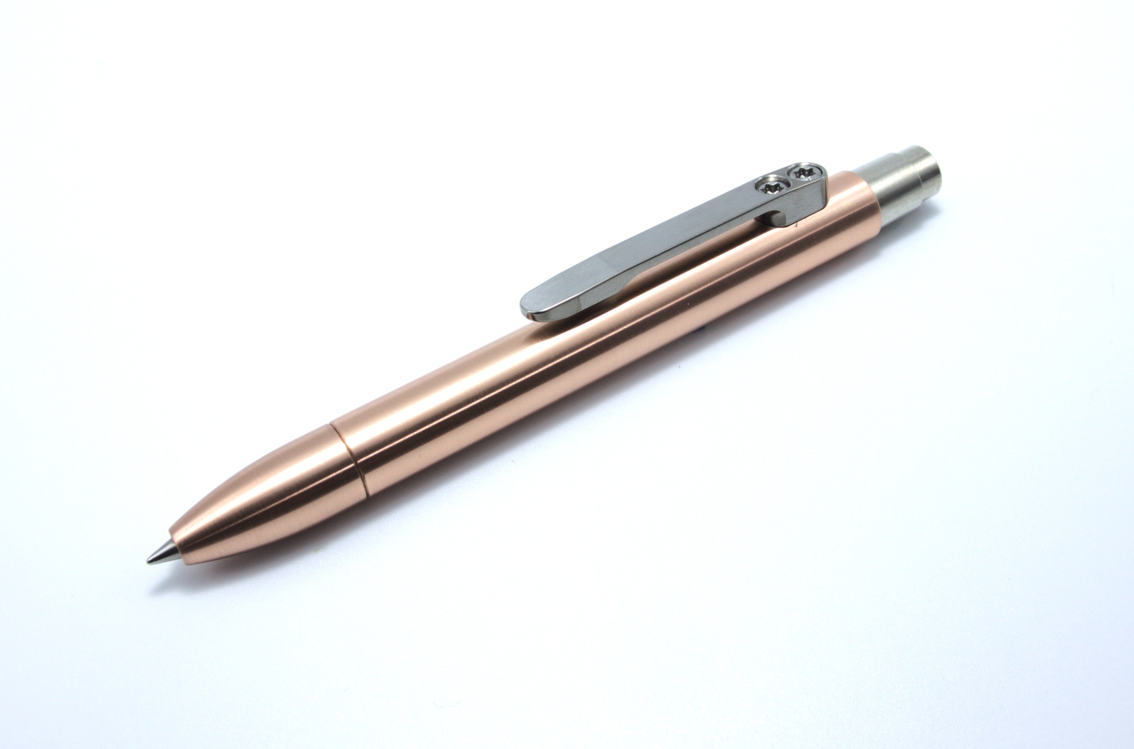 Get Ready for Meijiro Mini Click Pen: Billet Titanium Clip Standard, Pilot G2 Mini compatible.