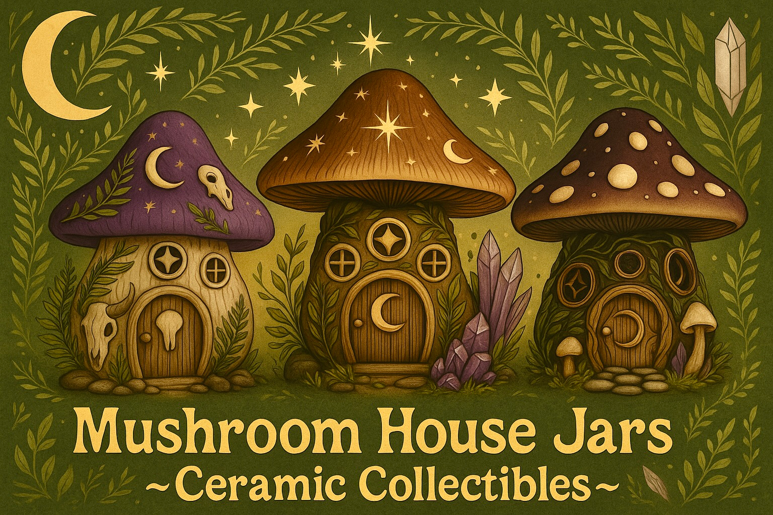 Mushroom House Jars ~A Ceramic Collection~