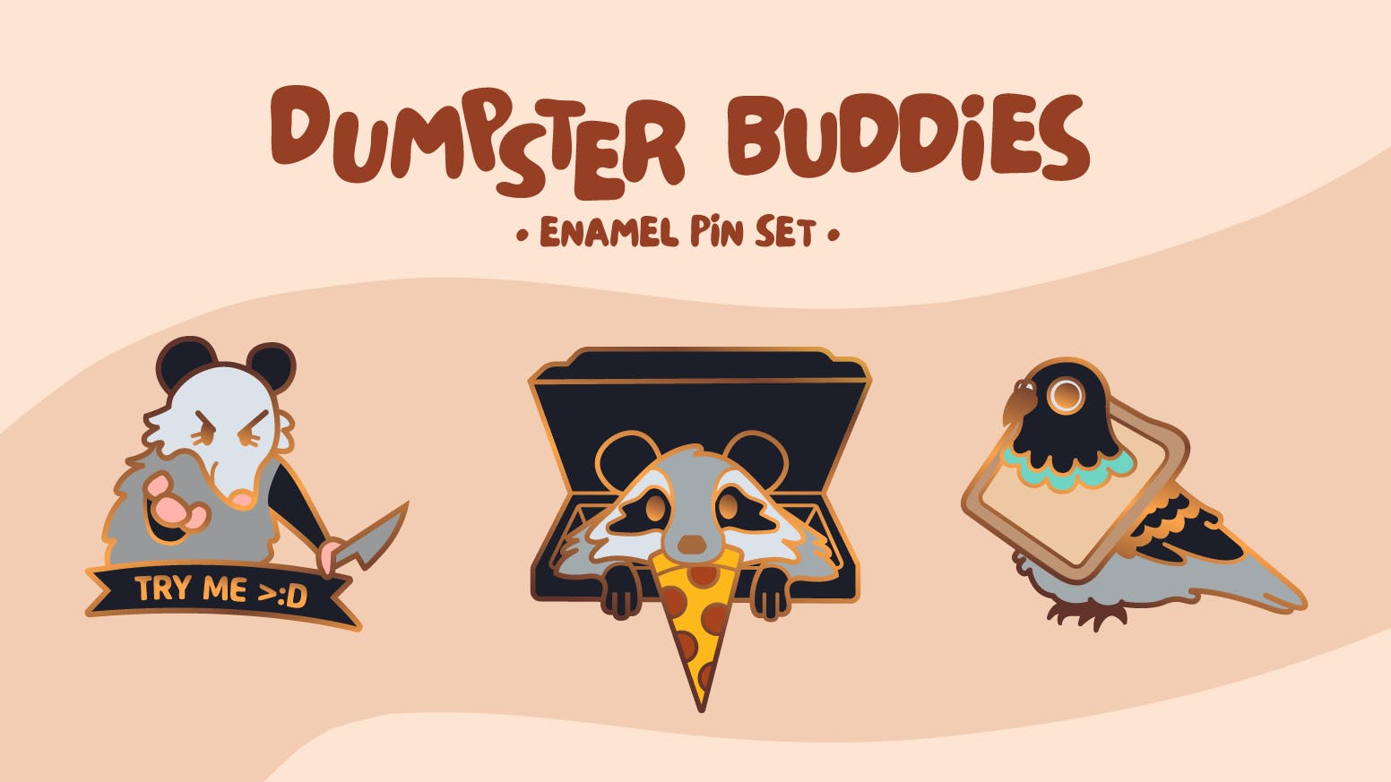 Dumpster Buddies - Enamel Pin Set